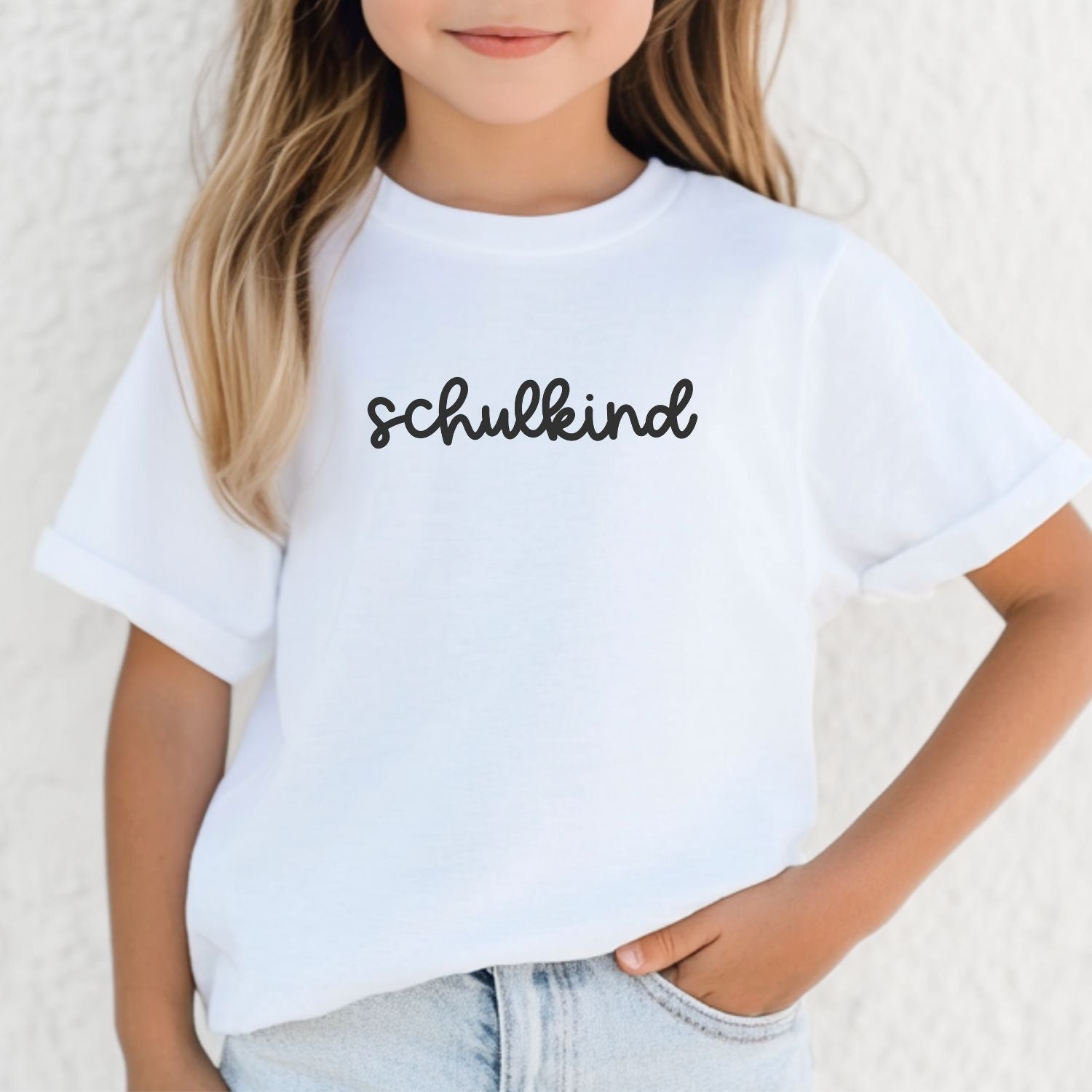 "Schulkind" T-Shirt (weiß) für den Kita-Abschied