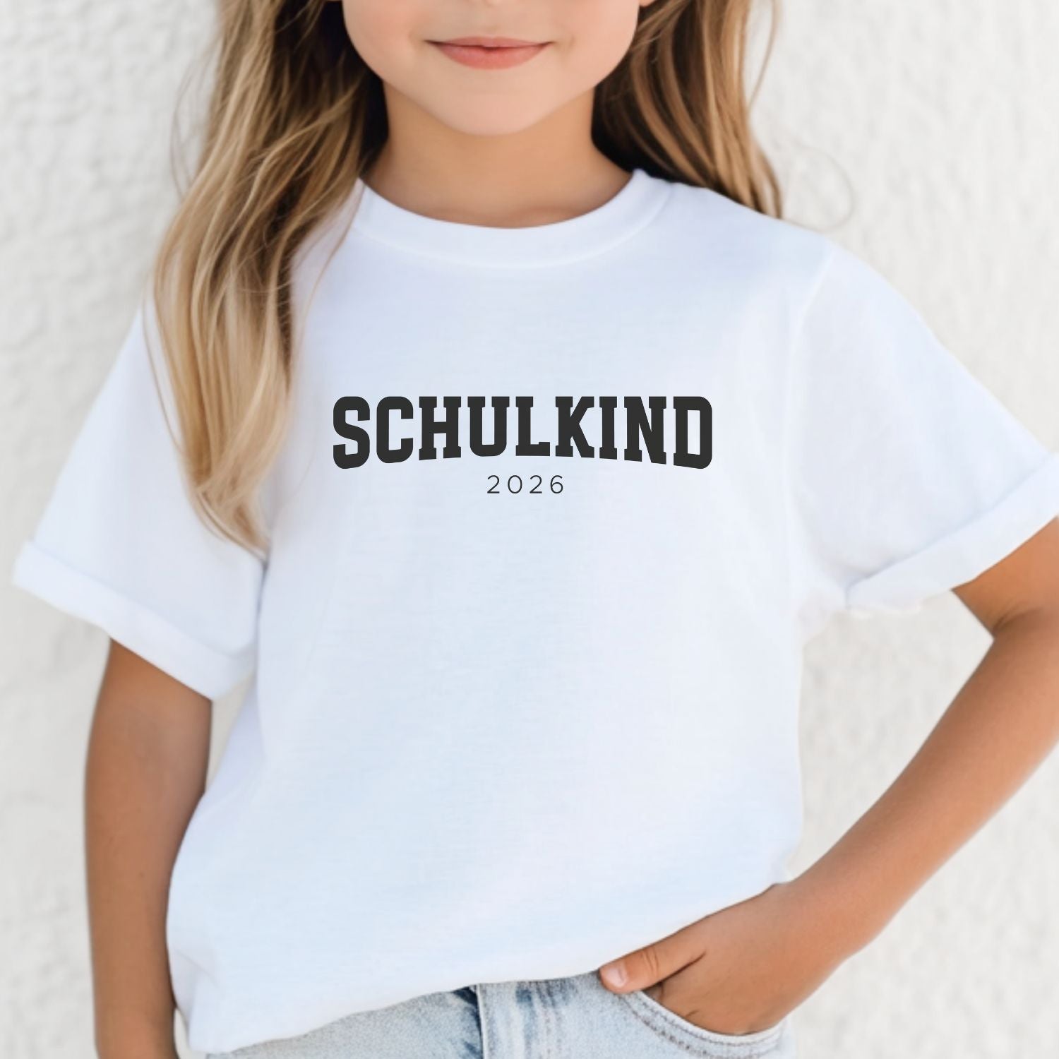 „Schulkind“ T-Shirt (weiß), mit Jahresangabe, nillie Design #3