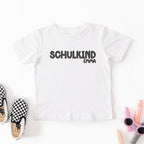 "Schulkind" T-Shirt (weiß), personalisiert mit Name, nillie Design #7