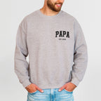 Sweatshirt für Papa, mit Aufdruck: "PAPA Est. 20xx" (Jahreszahl anpassbar), #Vatertagsgeschenk