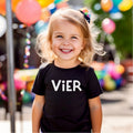 T-Shirt zum 4. Geburtstag mit großem "VIER"-Aufdruck