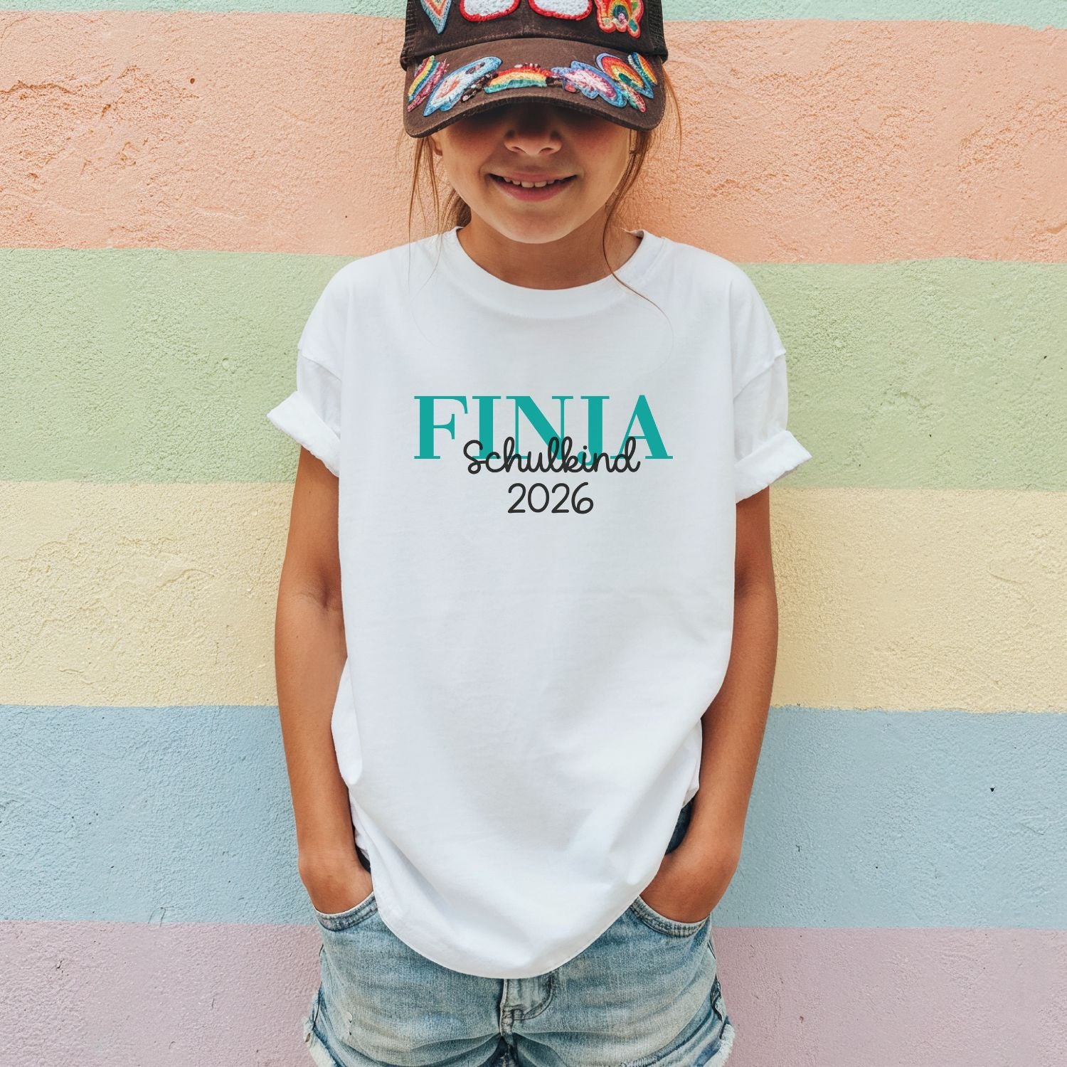 Personalisiertes Schulkind T-Shirt für die Einschulung 2026