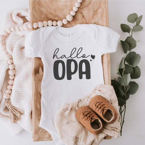 Baby Body "Hallo Opa" als Überraschung, um dem Papa die Schwangerschaft zu verkünden