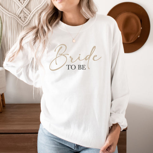 Braut-Pullover (weiß) "Bride to be" für den JGA der Braut