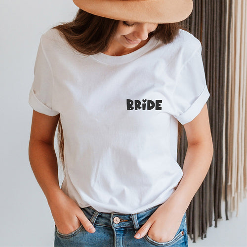 "BRIDE"-Shirt für den JGA der Braut