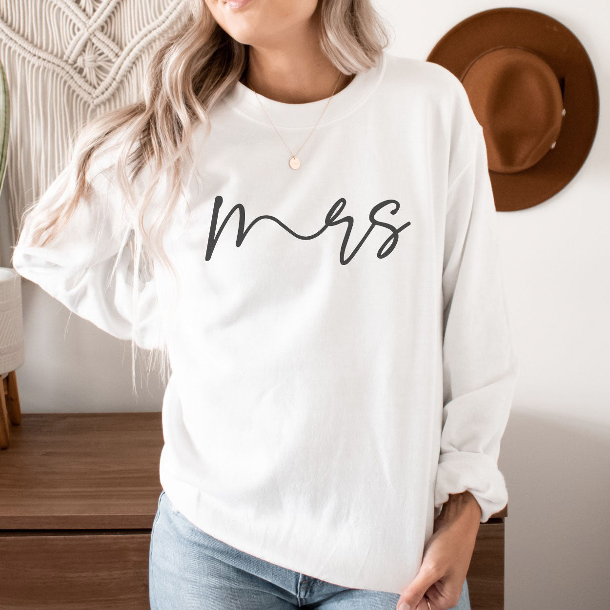 Braut-Sweater "mrs" (weiss), Geschenk für die Braut zur Hochzeit