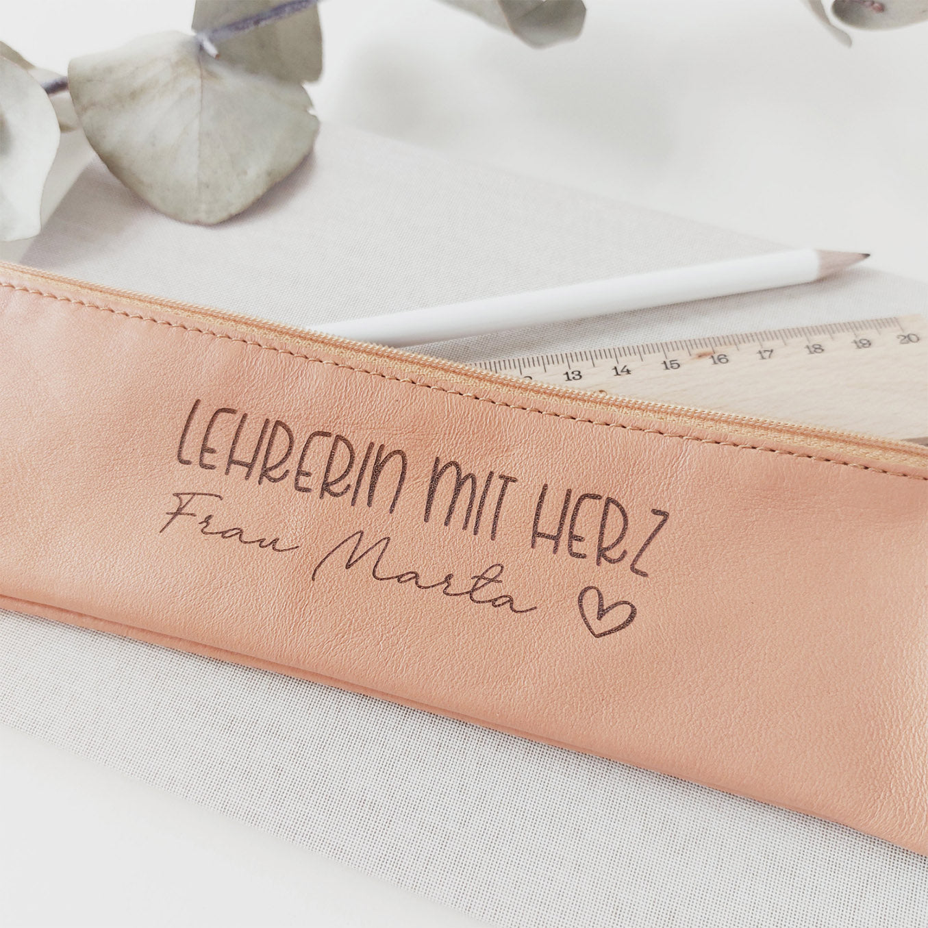 Federmäppchen (personalisiert), für Lehrer/in mit Herz