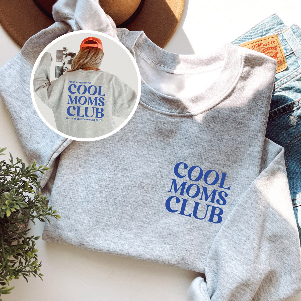 Mama-Sweater mit dezenten Brustaufdruck: "COOL MOMS CLUB"