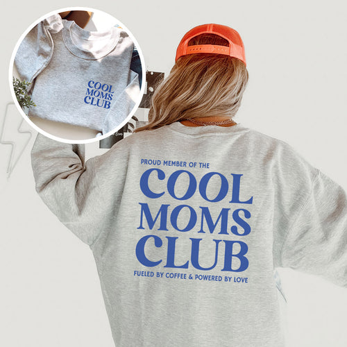 Mama-Sweater mit großen Rückenaufdruck: "COOL MOMS CLUB" als Geschenk für die Mama