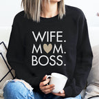 Mama-Sweater "WIFE. M♥M. BOSS." (schwarz), #Geschenk Muttertag