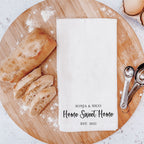 Geschirrtuch "Home Sweet Home" (mit Vornamen & Jahresangabe), #Geschenk Hauseinweihung