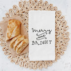 Geschirrtuch "merry and BRIGHT" (weiß), #Weihnachten