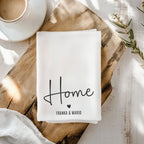Geschirrtuch "Home" (mit Namen) - Geschenkidee