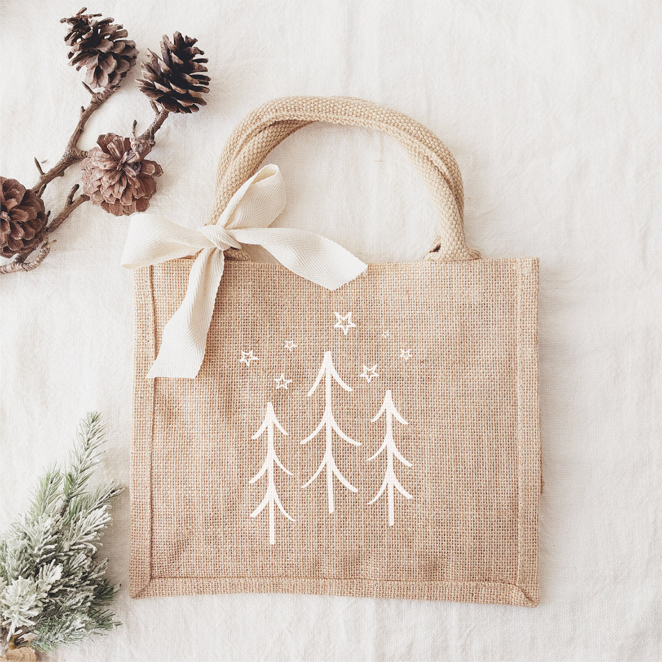 Jutetasche für Geschenke zu Weihnachten
