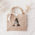 Jutetasche (personalisiert mit Name und Initiale)