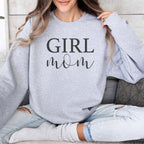 Mama-Pullover "GIRL mom" (grau), #Geschenk zur Geburt Mädchen
