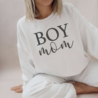 Mama-Pullover "BOY mom" (weiß), #Geschenk zur Geburt Junge