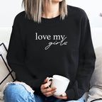 Mama-Pullover "love my girls" (schwarz) als Geschenk für die Mama von Mädchen
