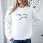 Mama-Pullover "love my girls" (weiß) als Geschenk für die Mama von Mädchen