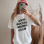 T-Shirt "ANTI SOCIAL MOMS CLUB" (weiß) als Geschenk für unkonventionelle Mamas