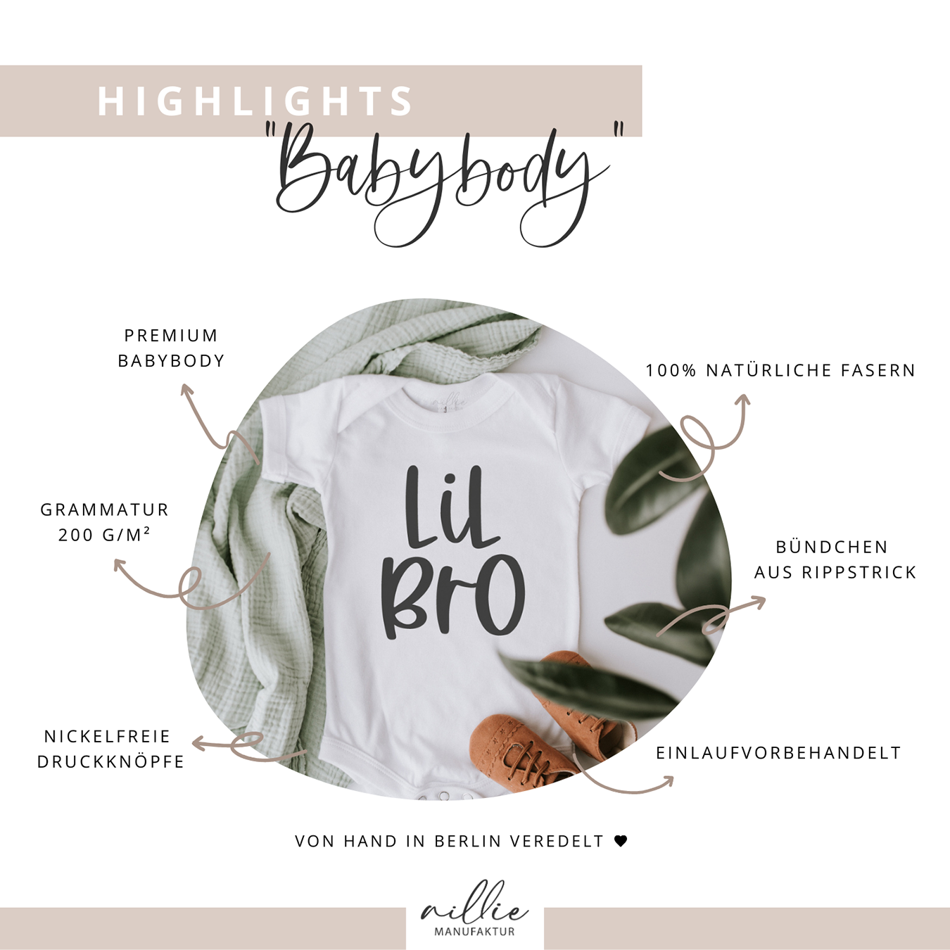 Grafik: Produkteigenschaften (Babybodys von nillie)