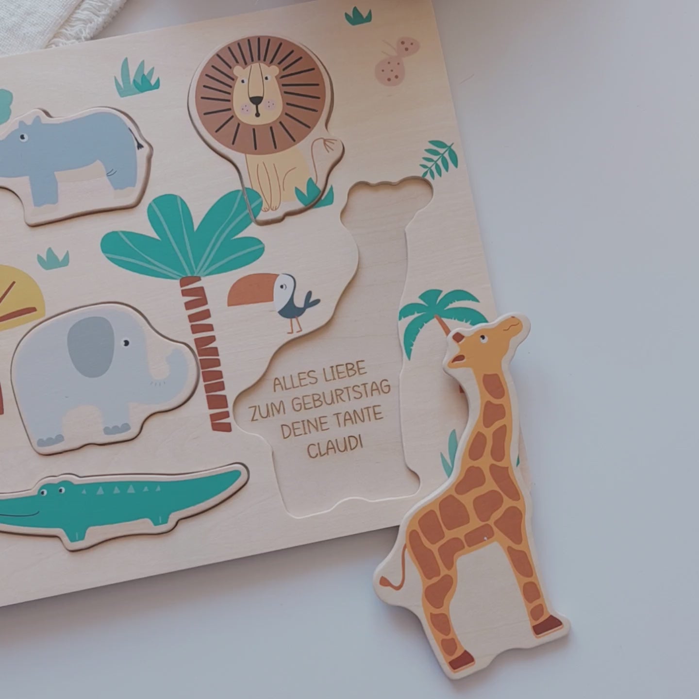 Video: Kinder-Puzzle "Zootiere" (personalisiert) als Geschenk für Kleinkinder
