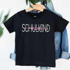 Schulkind T-Shirt (schwarz) mit Name des Schulkindes