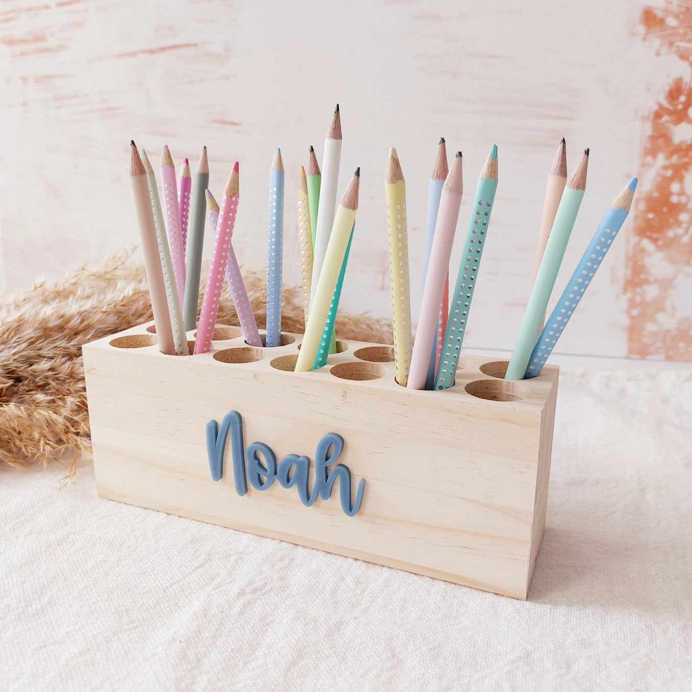 Stiftebox (personalisiert mit Name) als Geschenk zur Einschulung
