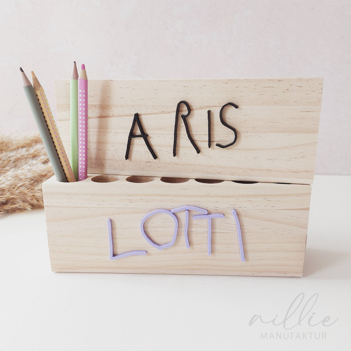 Stiftehalter für Kinder (personalisiert mit selbst geschriebenen Namen)