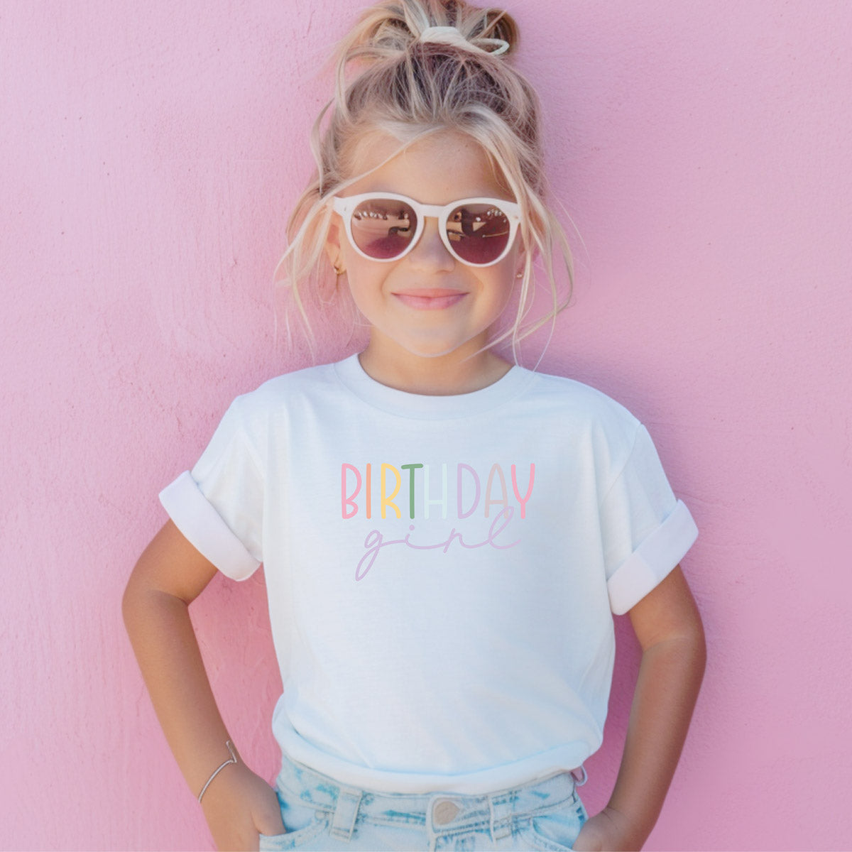 Geburtstag T-Shirt "Birthday Girl" (bunt) für Mädchen