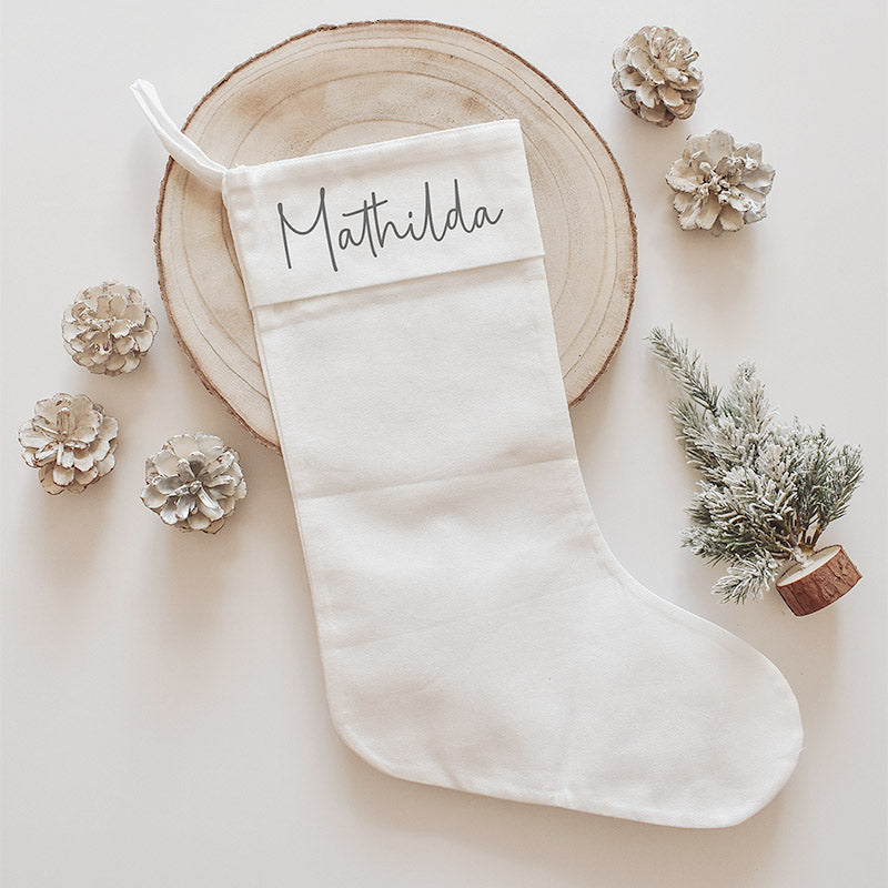 Weihnachtsstrumpf (personalisiert mit Name) zum Aufhängen am Kamin (Design #5 by nillie)