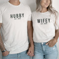 Partnershirts "Wifey/ Hubby – Est. 20…", #Hochzeitsgeschenk